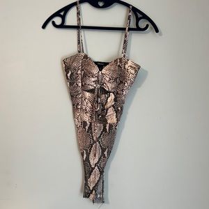 Forever 21 snake bodysuit.